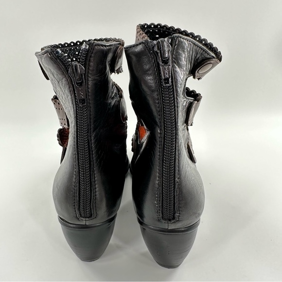 Anthropologie Everybody Chiseled Doily 41 
Black Brown leather Filigree Boots - Picture 4 of 12
